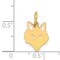 14K Yellow Gold Polished Fox Head Charm Pendant Jewelry 19mm x 11mm
